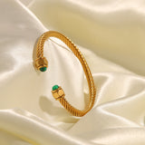 Classic ‘C’ Style Cuff Bangle with Bling ends