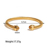 Classic ‘C’ Style Cuff Bangle with Bling ends