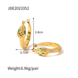 Sleek Serpent Hoops - 18K Gold Inlaid Snake Earrings