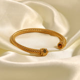 Classic ‘C’ Style Cuff Bangle with Bling ends