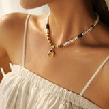 Moonlit Shakti beaded 18K Gold Bohemian Necklace