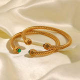 Classic ‘C’ Style Cuff Bangle with Bling ends