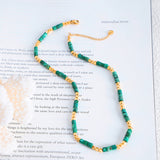 Trio Harmony: 18K Gold Beaded Versatile Necklace