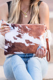 Wild Cow Chic" Vegan Fur Animal Print Clutch