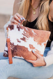 Wild Cow Chic" Vegan Fur Animal Print Clutch