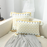 Tufted Tasseled Patterned  Boho Embroidery Cushion Cover