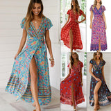 Versatile Floral Wrap Maxi Dress