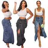 Cargo for Shorty -  Denim Dreams High-Waist Maxi Skirt