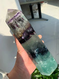 Rare large Natural Colored Fluorite Crystal Point Natural Crystal Wand