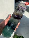 Rare large Natural Colored Fluorite Crystal Point Natural Crystal Wand