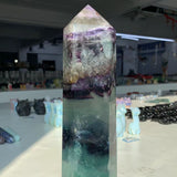 Rare large Natural Colored Fluorite Crystal Point Natural Crystal Wand