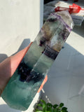 Rare large Natural Colored Fluorite Crystal Point Natural Crystal Wand