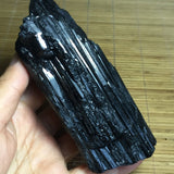 Natural Black Tourmaline Stone Rough Rock Specimen