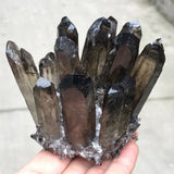 Natural Black Smokey Quartz Crystal Cluster Mineral Specimen Healing