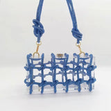 Bling Boho Acrylic Knot Handle Evening Bag