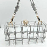 Bling Boho Acrylic Knot Handle Evening Bag